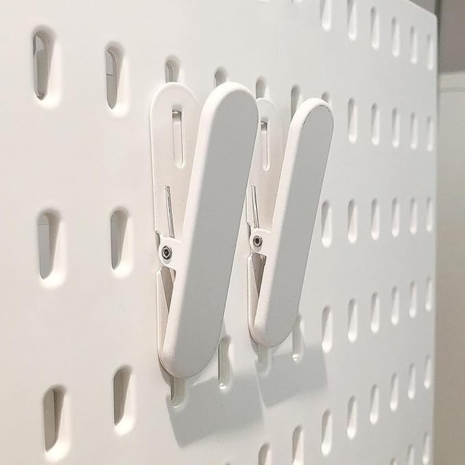 ZYAMY 10PCS Pegboard Accessory Clip White Pegboard Clip Metal Accessory Hook Craft Accessory For Display Reminder Postcard Photo Picture Clip Wall Organisation Storage Display Decoration - Image 5