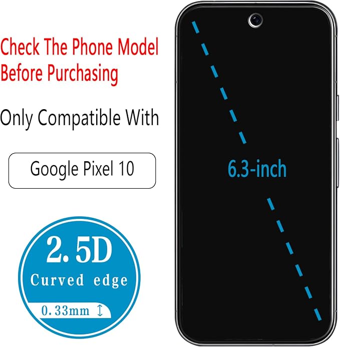 2+2 Pack Screen Protector for Google Pixel 10 Tempered Glass | with Camera Lens Protector, Fingerprint ID Compatible, Anti Scratch, Bubble Free - Image 3