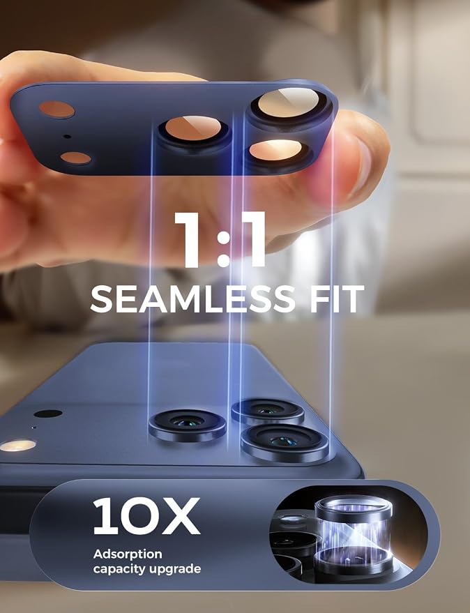 MAGIC JOHN 2 Pack Camera Lens Protector for iPhone 17 Pro Max 6.9 inch,Blue | Full Coverage, Metal Aluminum Alloy Camera Lens Film, HD Clear, Scratch Resistant, Case-Friendly - Image 2