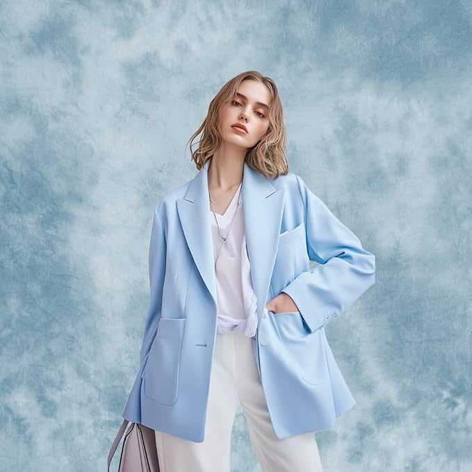 Kate 5x7ft Light Blue Photography Backdrop Blue Textures Portrait Background Old Master Photo Backdrops - Image 2