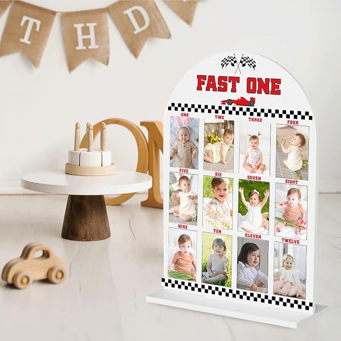 My First Year Photo Board Baby Milestone Signs One Year of Baby Photo Board, Best Babies Keepsake 10x14 Inches Acrylic Sign Decor Fits 2" x 3" Photo A06 - Image 5