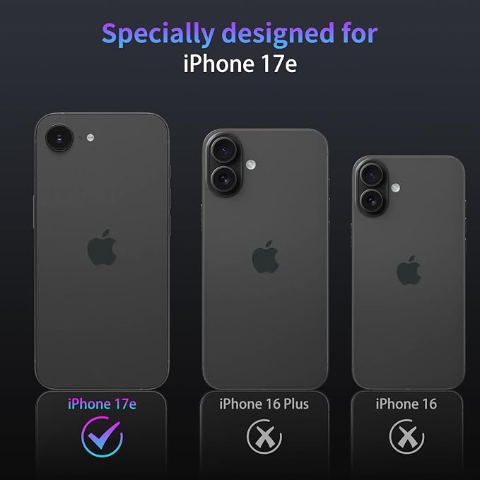 Camera Lens Protector for iPhone 17e,1 Pack | Tempered Metal Glass Camera Cover, HD Clear Anti-Scratch Lens Screen Protector Film,Case Friendly,Colorful Titanium - Image 2