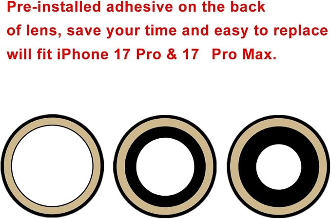 2 Sets OEM Back Rear Camera Lens Glass Replacement Compatible with iPhone 17 Pro and iPhone 17 Pro Max with pre-Installed Adhesive and Reparing Toolkit - Image 4