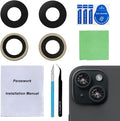 OEM Back Rear Camera Lens Glass Replacement for iPhone 15 and iPhone 15 Plus with pre-Installed Adhesive and Reparing Toolkit by Perzework