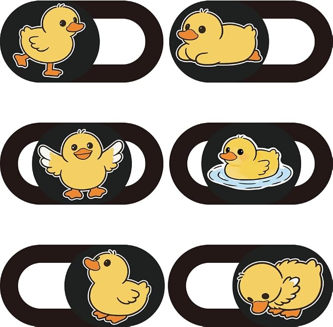6Pcs 6 Styles Duck Cute Laptop Camera Cover Privacy Guard Accessories, 0.04 Inch Ultra Thin Webcam Cover Slide Protector Blocker for Desktop Computer Tablet Notebook Mini PC Office Use by PRESSINART