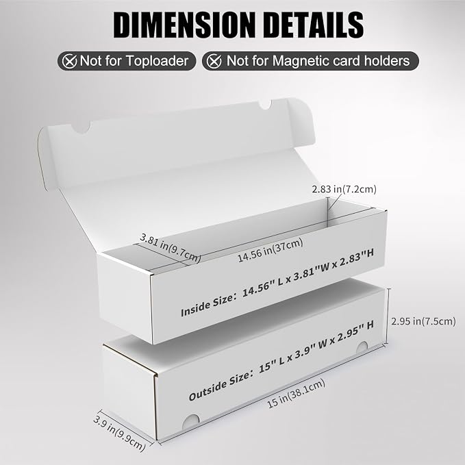 Trading Card Storage Box, 20-Pack 1100 Count White Corrugated Cardboard Box | Bulk Sports Storage Box for TCG/Magic/Mtg Basketball Card, Collectible Trading Cards - Image 2