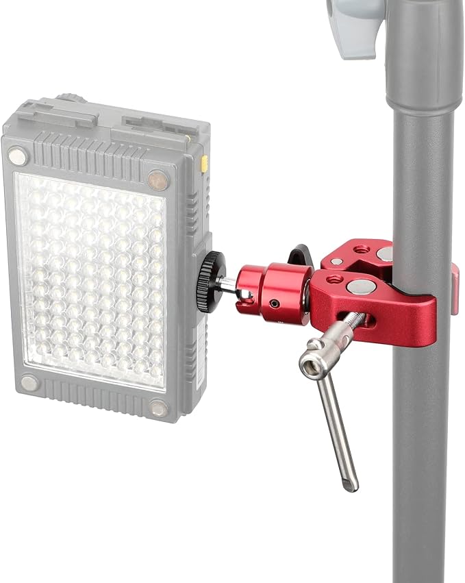 CAMVATE Crab Clamp with 1/4"-20 Mini Ball Head for Camera Monitor Mount/Red - Image 3