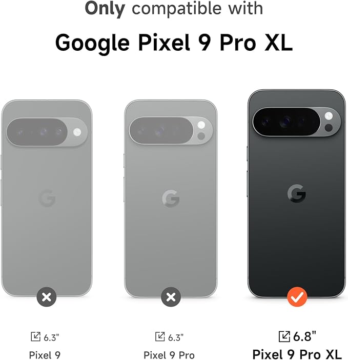 SURITCH for Google Pixel 9 Pro XL Case with 360° Rotatable Hand Strap Phone Grip Holder & Invisible Kickstand & Slide Camera Cover, Slim Rugged Shockproof Protective Cover for Pixel 9 Pro XL, Black - Image 2