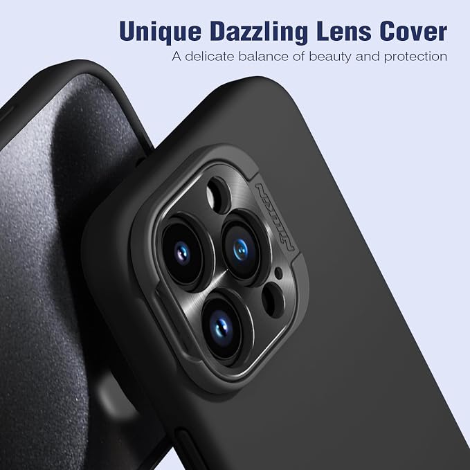 Nillkin for iPhone 15 Pro Max Case Silicone[Compatible with MagSafe][Innovation Metal Camera Invisible Stand] Military Grade Protection Shockproof Phone Case for iPhone 15 Pro Max 6.7'' Blue - Image 3