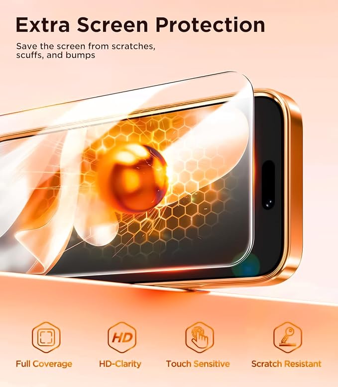 Magnetic Glossy Case for iPhone 17 Pro,iPhone 17Pro Phone Case Slim Clear Luxury with Screen Protector & Camera Protector [Compatible with MagSafe], Shockproof Cover for iPhone Pro 17-Silver - Image 6