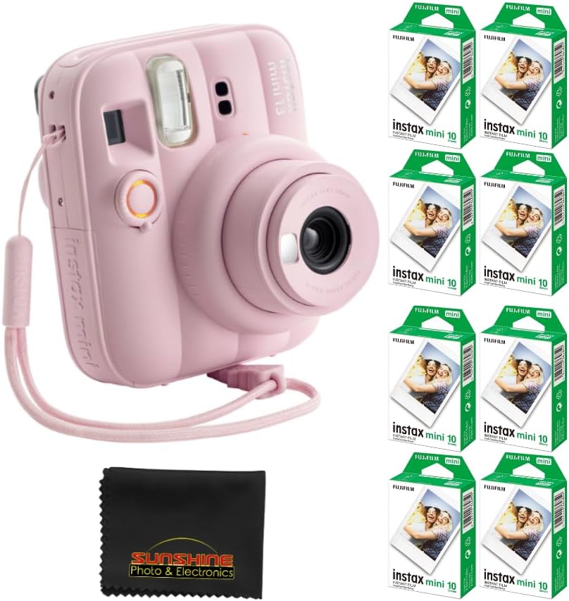Fujifilm Instax Mini 13 Instant Film Camera (Candy Pink) with 80 Sheets Fujifilm Instax Mini Instant Film by FUJIFILM