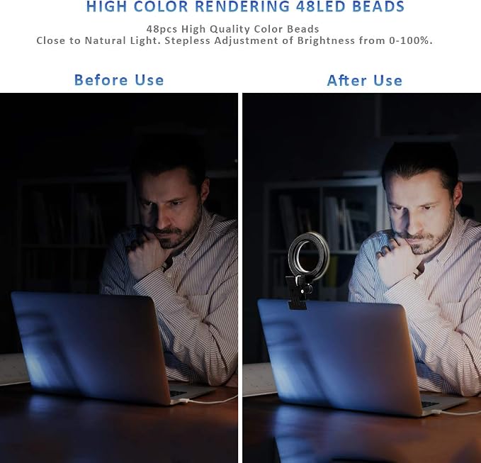Video Conference Lighting Kit, Ring Light for Monitor Clip On | for Remote Working, Distance Learning,Zoom Calls, Self Broadcasting and Live Streaming, Computer Laptop Video Conferencing - Image 2