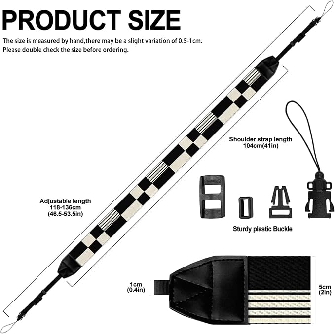 Coldinair Black Adjustable Camera Strap Universal Neck & Shoulder Soft Padded Strap for All DSLR Cameras,Binoculars - Image 6
