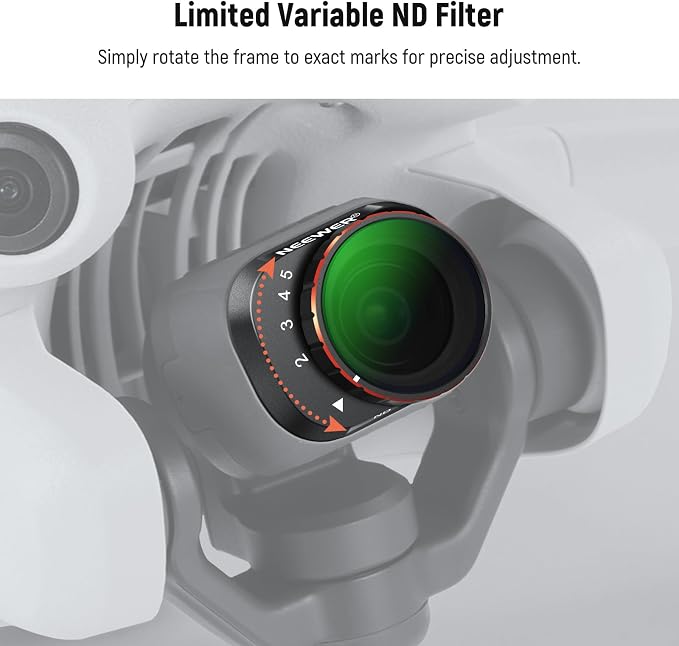 NEEWER Variable ND Filter Set Compatible with DJI Mini 4 Pro, ND2-32 (1-5 Stops) + ND64-512 (6-9 Stops) Multicoated HD Optical Glass Drone Camera Lens Accessories Aerial Photography Video Recording - Image 3