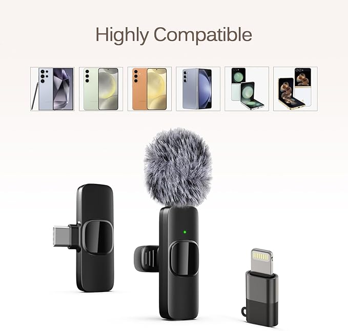 Professional Wireless Lavalier Lapel Microphone for iPhone, iPad, Mini Video Recording Mic for Interview Video Podcast Vlog YouTube & Livestream, Noise Reduction, Plug & Play, 2 Pack (Type-C port) - Image 4