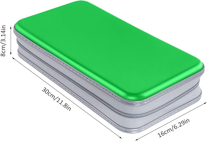 Siveit CD Case Holder, 80 Capacity CD/DVD Case Holders Wallet Hard Plastic CD DVD Disc Cases Storage Binder for Car Home Office Travel (Green) - Image 6