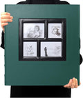 RECUTMS Photo Album 4x6 600 Photos Leather Family Picture Albums Dark Green | Large Capacity, Black Pages, Horizontal and Vertical Pockets, Big Photobook for Wedding, DIY Front Window, Baby Memory Book by RECUTMS