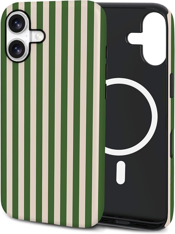 TPU Phone Case for iPhone 17, MagSafe Wireless Charging Compatible, Shockproof Slim Fit Protective Cover with Anti-Yellowing & Raised Camera Protection (Stripe 2, iPhone 17(6.3")) by Unknown