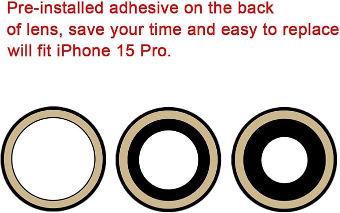 2 Set Back Rear Camera Lens Glass Replacement for iPhone 15 Pro with Reparing Toolkit - Image 4