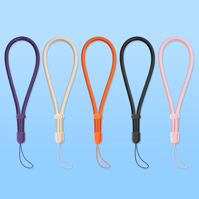 2 Pc Phone Wrist Strap Charm Anti-Lost Lanyard Hand Wristlet Finger Grip Strong Durable Adjustable for Women Men Universal for iPhone Camera Keychain USB Flash Drive Wallet ID Tag Black Beige - Image 8