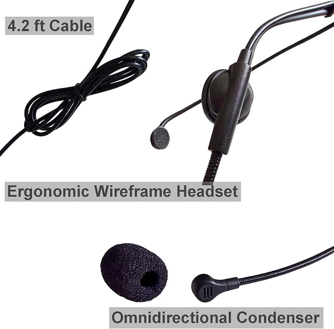 Replacement Headset Microphone Compatible with Shure Wireless Bodypacks–Condenser Headworn Mic with TA4F Mini 4-Pin Connector for Shure Bodypacks Transmitters for Singers, Speakers,Performers - Image 3