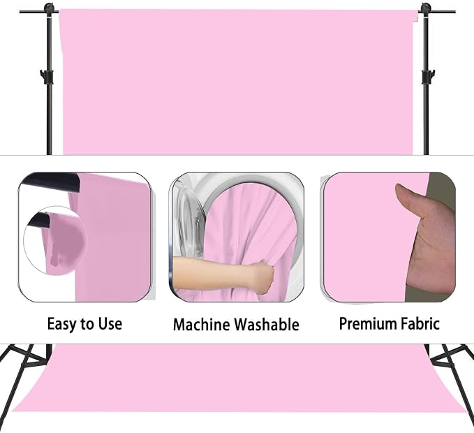 Pink Photography Backdrop for Photoshoot, Fabric 3x5ft | Versatile Studio Photo Backgrounds, Non Reflective, Easy to Use, for Portraits, Product, Party, Video Creation - Image 6