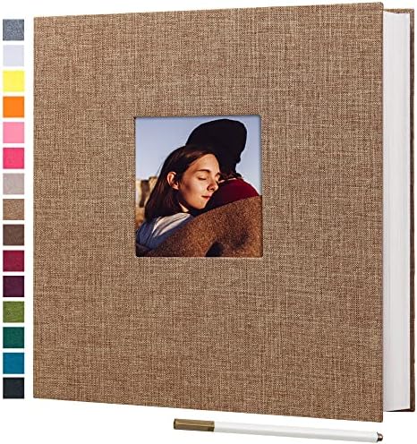 potricher Self Adhesive Photo Album 80 Pages, Linen cover,Khaki by potricher