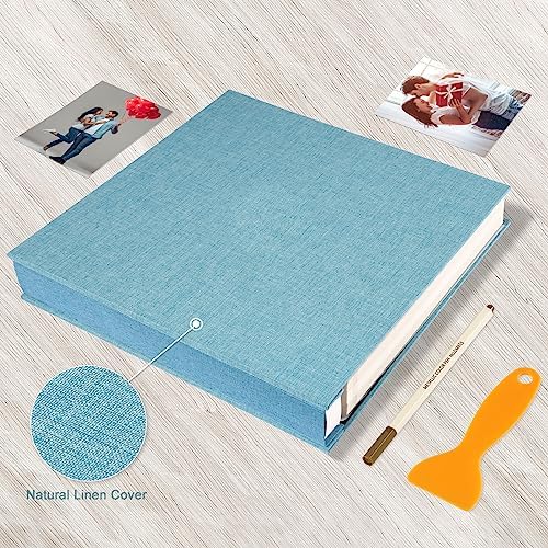 Photo Album Self Adhesive Pages 13.2x12.8 Scrapbook Light Blue 120 Pages - Image 4