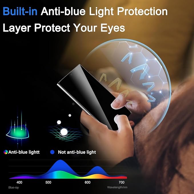 Ferilinso 3 Pack Privacy Screen Protector for Samsung Galaxy S25 Ultra | 9H+ Tempered Glass, Military-Grade Shatterproof, HD, Case Friendly, Easy Installation Bubble Free, with Camera Lens Protector - Image 7