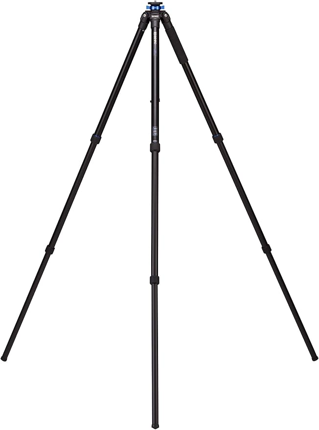 Benro Mach3 AL Series 4 Extra Long Tripod, 3 Section, Twist Lock Legs, 85.1" Maximum Height, 44.1 lb. Load Capacity- Black (TMA47AXL) by Benro