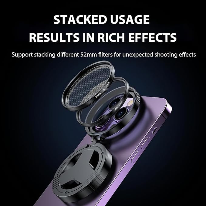 Anti-Glare Circular Magnetic Phone Filter, CPL Phone Filter Lens Adapter 52mm Magnetic, Compatible with iPhone 17 16 and Earlier & Android Smartphones, Reduces Reflections & Enhances Colors (2) - Image 2