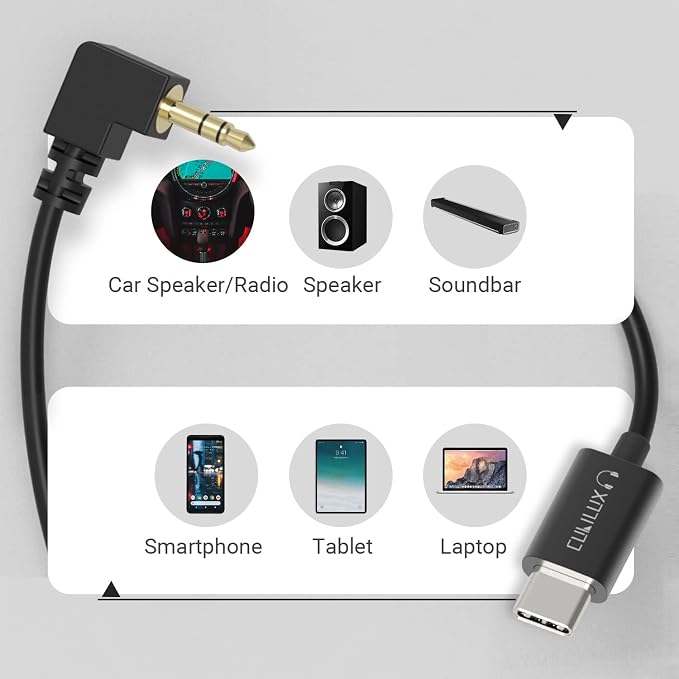 Coiled Short USB C to 3.5mm Male Audio Cable Compatible with iPhone 17/16/15, iPad Pro 13/12.9/11, Galaxy S25/S24, Pixel 10/9/8/7 Pro, Right Angle Type C Aux Cord for Car Radio, Speaker, 1 FT - Image 5