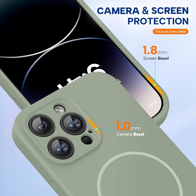 miracase Magnetic for iPhone 14 Pro Max Case, [Soft Anti-Scratch Microfiber Lining], Compatible with MagSafe, Silicone Shockproof Protection Phone Case for iPhone 14 Pro Max,Patina Green - Image 8