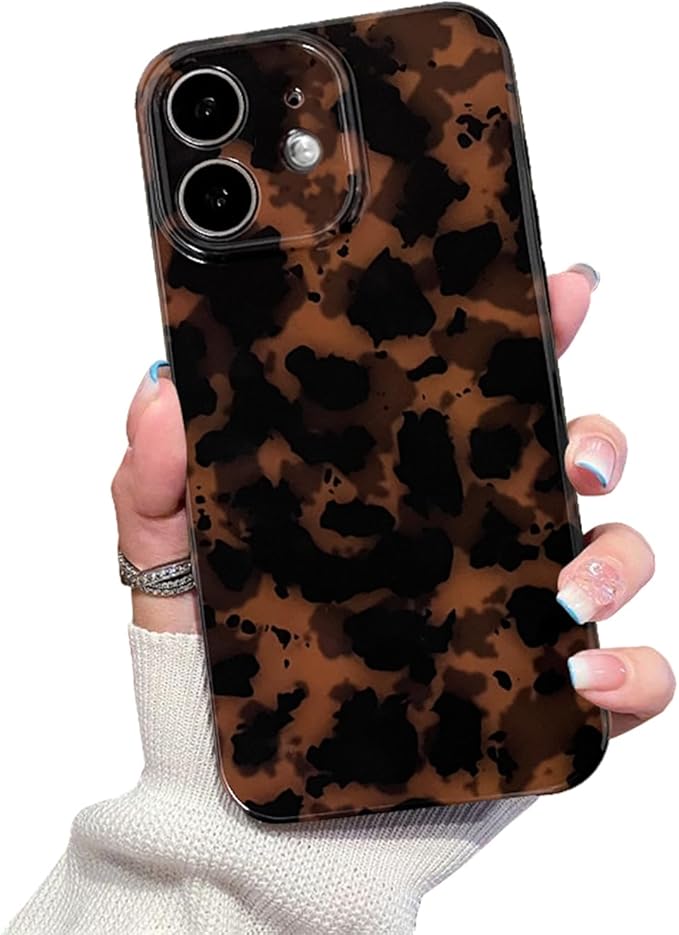 Cute Phone Case for iPhone 11 Case Amber Leopard Print | Cheetah Tortoiseshell Pattern,Full Camera Protective,Slim Shockproof TPU,Aesthetic Girly Glossy Cover for Women Men-Brown by XQAGU