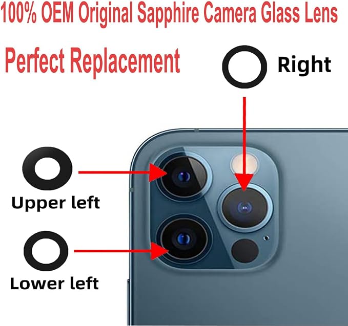 LEAFE for iPhone 15 Pro Max Camera Lens Replacement | 2 Set OEM Original Back Rear Camera Lens Glass Replacement Kit for iPhone 15 Pro Max with Pre-Installed Adhesive - Image 4