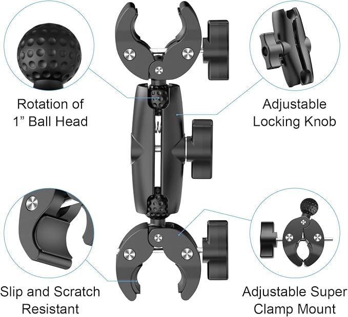 2 Pcs SuperClamp Double Camera Clamp with Dual Mount Bracket and Magic Arm Ball Head - Versatile Photography Accessory for Light Stands, Reflectors, Umbrellas, Tripods, and Tables - Image 6