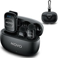 Movo NanoMic Wireless Lavalier Microphone for Camera – Clip-On TRS Wireless Mic System for DSLR, Camcorders, and Mirrorless Cameras – Dual Microphones with Charging Case for Video, Interviews by Movo
