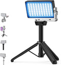 NEEWER 12W RGB Video Light, On Camera LED Panel Key Lighting for Streaming Selfie, 2500K-10000K CRI97+ App/2.4G Control 4300mAh Battery Desk Tripod Stand for Vlogging Video Recording Podcast, SL90 by Neewer