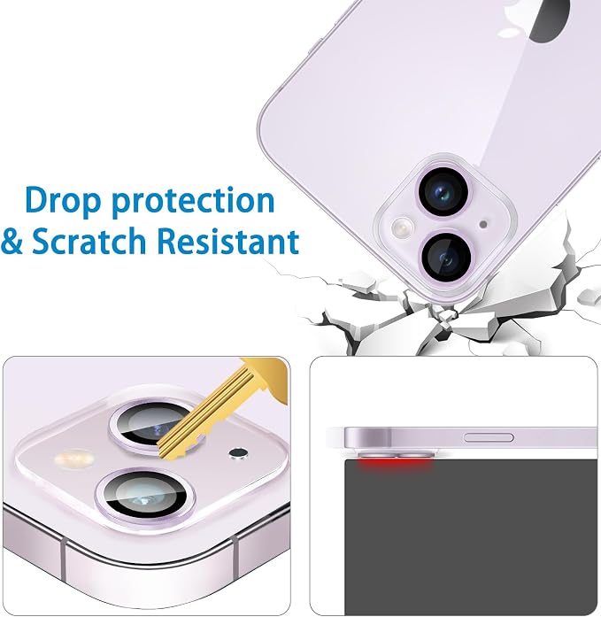Dengduoduo 3 Pack Tempered Glass Camera Lens Protector for iPhone 15 6.1" & for iPhone 15 Plus 6.7", Ultra HD, 9H Hardness, Anti-Scratch, Case Friendly, Easy to Install [No Affect on Night Shots] - Image 4