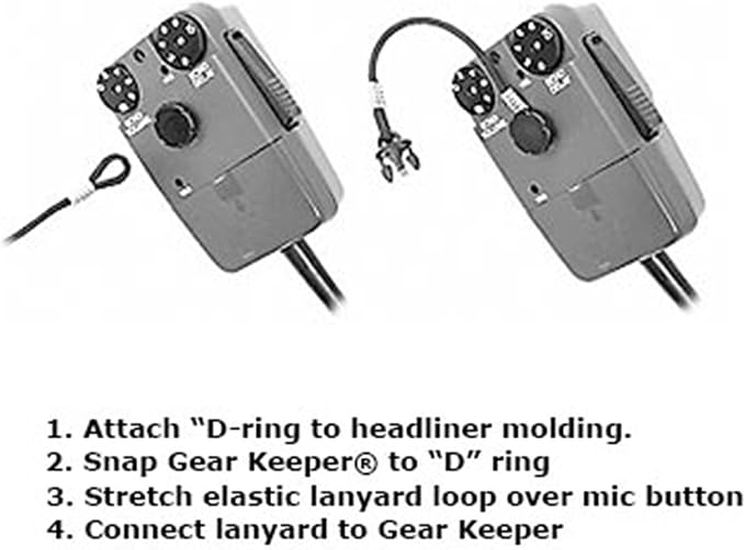 Gear Keeper CB Mic Keeper - CB Radio Retractable Mic Holder (RT4A-4112-G) | USA made CB mic holder, aluminum housing, snap clip mount, lanyard & mounting hardware included, 29" reach, 9oz retraction - Image 2