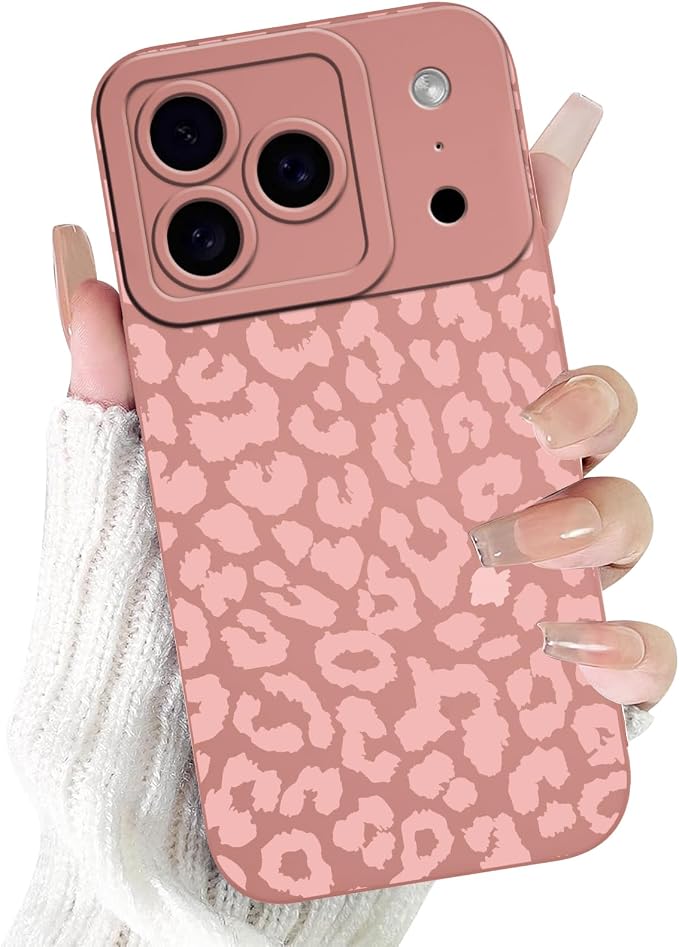 Cute Pink Cheetah Print Phone Case for iPhone 17 Pro Max 6.9" | Aesthetic Leopard Pattern Design Cover Full Camera Lens Protective Shockproof Soft Slim TPU Funda for Women Girls by Unknown