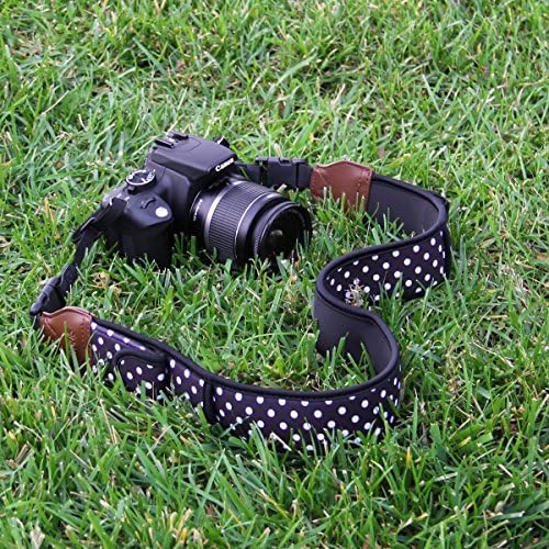 USA Gear TrueSHOT Camera Strap Neoprene Camera Straps - Padded Neck Strap, Pockets, and Quick Release Buckles - Compatible with Canon, Nikon, Sony and More DSLR and Mirrorless Cameras (Polka Dot) - Image 3