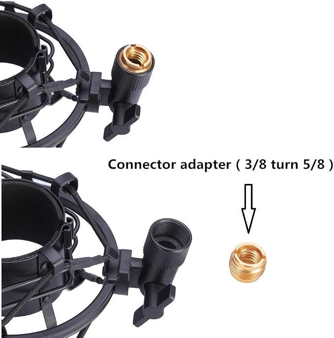 Microphone Shock Mount with Pop Filter, Mic Anti-Vibration Suspension Shock Mount Holder Clip for Diameter 46mm-51mm Microphone - Image 4