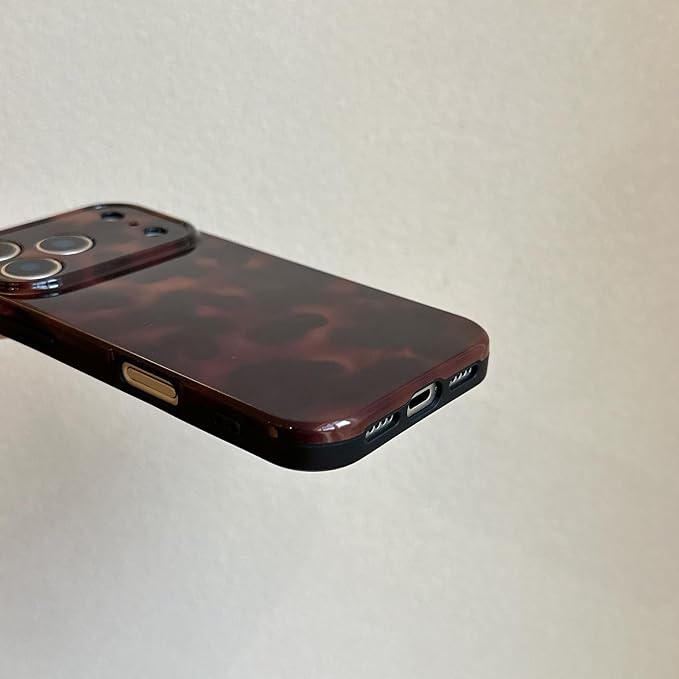Aesthetic Tortoise Shell Phone Case for iPhone 17 Pro Max 6.9in,Retro Cool Girl Leopard Print Brown Amber Trendy Full Camera Protective Cover for iPhone 17promax 6.9" - Image 9