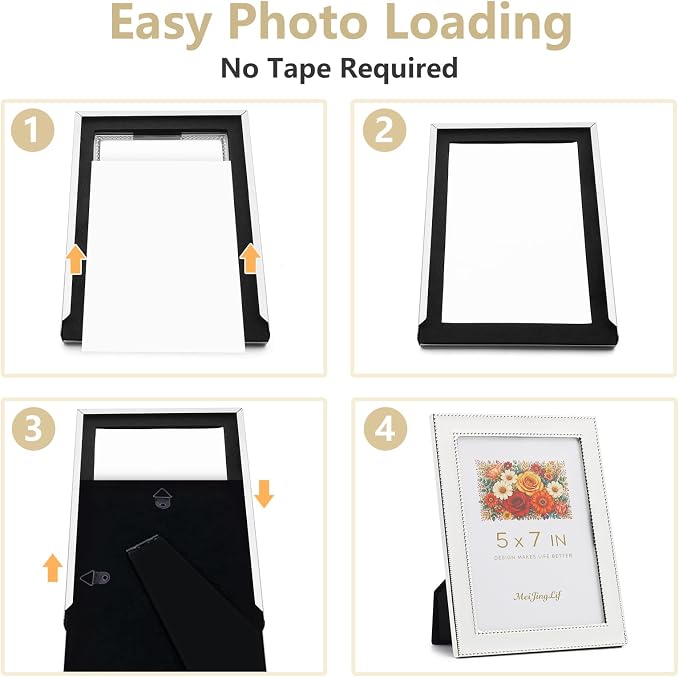 Premium Metal Picture Frame 4x6 Inches with Velvet Back Cover - Elegant and Durable Photo Frame for Displaying Cherished Memories, Perfect as Desk Decor, Home Office Accessory,White picture frame - Image 5