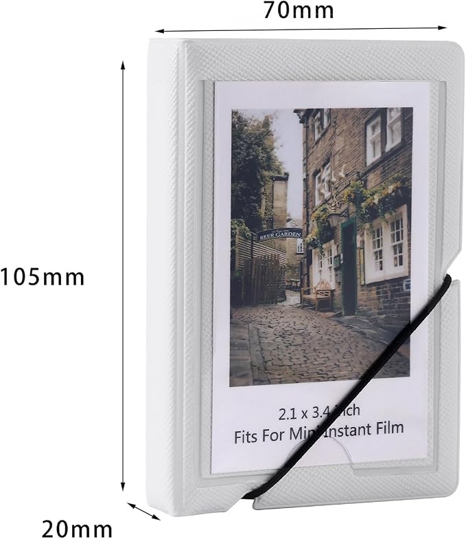 2x3 Instax Mini Photo Album, 28 Pockets. White, 2PK | Portable Wallet Size Album Stores 2x3 inch Instant Photos. Fits Polaroid, Instax Mini, Kodak Mini Prints and Zink. - Image 2