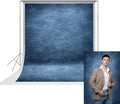 UrcTepics 8x16ft Dark Blue Abstract Fabric Backdrop. School Headshot, Senior Portrait, Yearbook Background. Professional Studio Photography. by UrcTepics