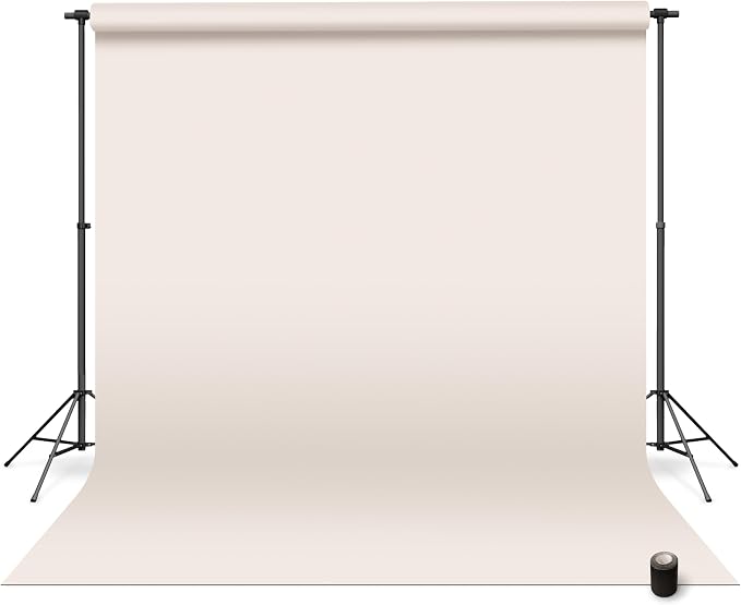 Denny Mfg Seamless Paper Backdrop for Photoshoot, Off White, 53 in x 36 ft | Photoshoot backdrop, Matte Finish for Portraits, Product Photos and Video Shoots, with Free Roll Gaffer Tape (2 in x 13 ft) by DennyManufacturing