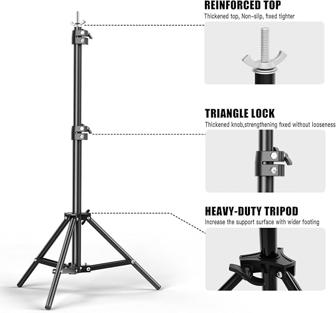 BEIYANG 6.5x10 FT Backdrop Stand, Adjustable Photo Background Stand Support kit with Carry Bag for Parties, Decoration, Wedding, Photo Video Studio Shooting - Image 2