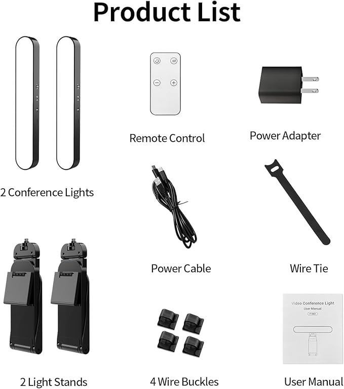 Dual-lamp Video Conference Lighting, LED Streaming Light with Remote and Touch Control, Zoom Lighting for Computer,Webcam Laptop Monitor Ring Light for Video Calls/Zoom Meetings/Video Recording - Image 6